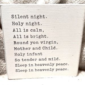 “Silent Night Holy Night” Song Lyrics on Wood Frame